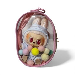 Labubu carry case key chain with color zipper. NEW | PICK YOUR COLOR